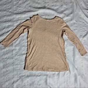 Cream J. Jill 100% cotton w/Orange stripes